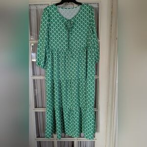 Green Patterned Women's Dress